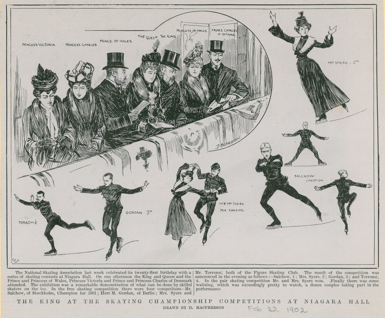 Compétitions du championnat de patinage au Niagara Hall (gravure) - Douglas Macpherson