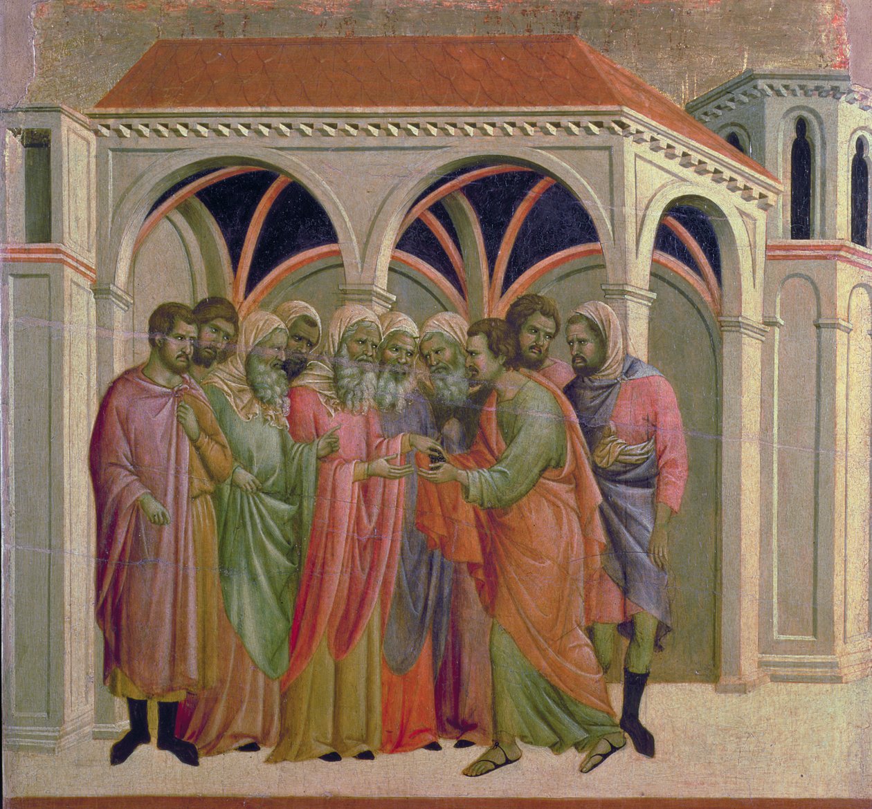 Maesta : Judas reçoit trente pièces d
