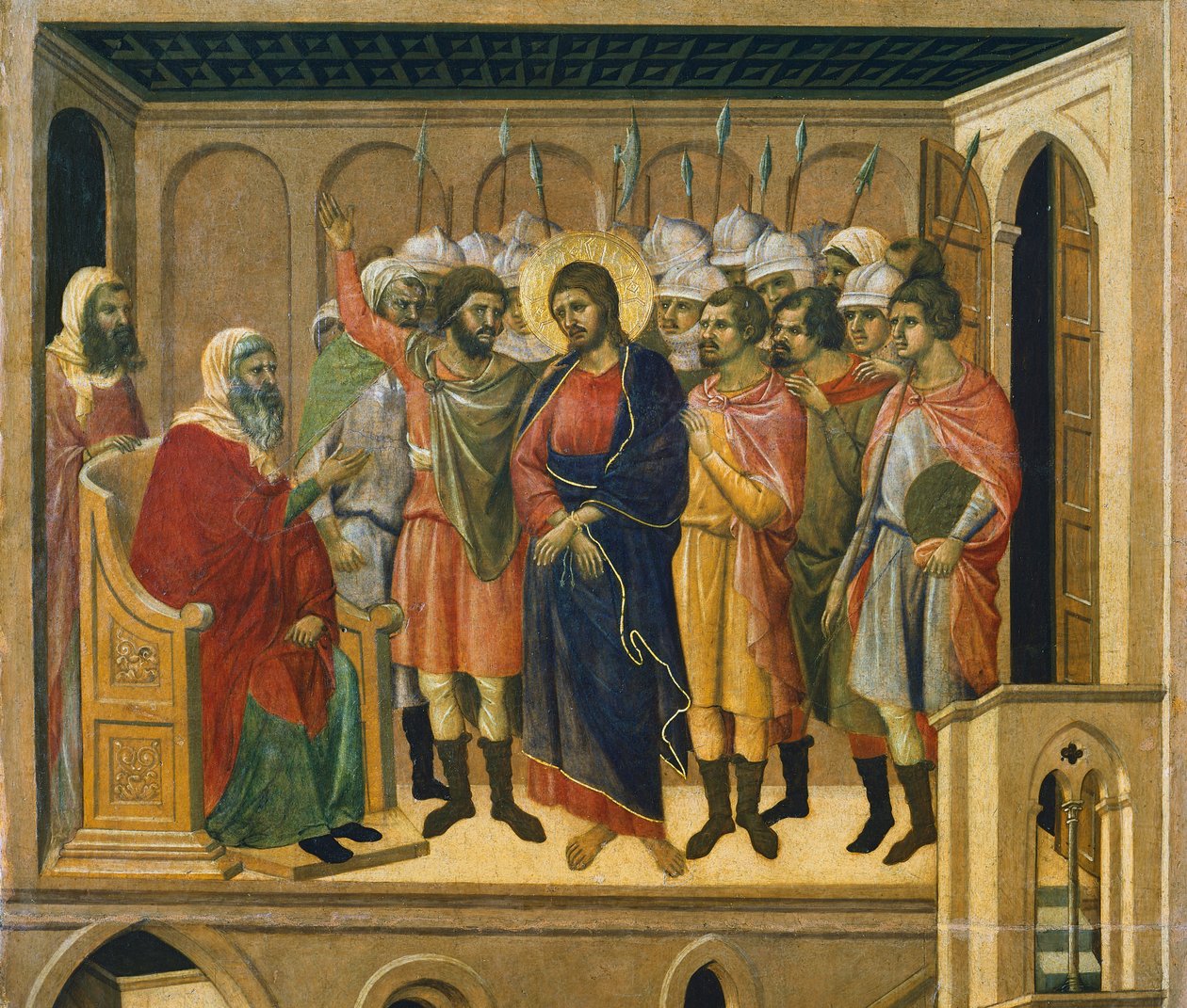Christ devant le grand prêtre (détail) - Duccio di Buoninsegna