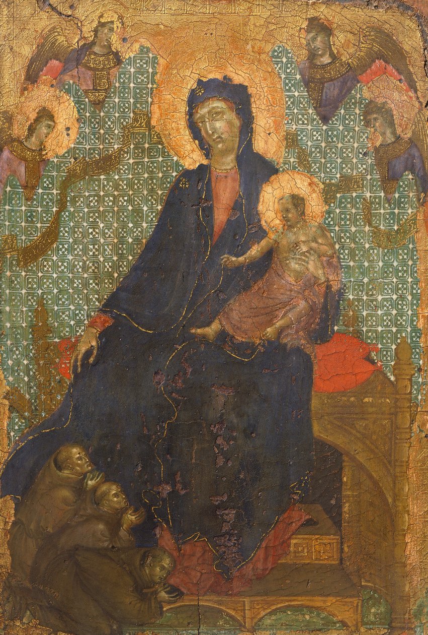 Madone des Franciscains, par Duccio di Buoninsegna (ca 1255 - avant 1319), tempera sur bois, 235x16 cm - Duccio di Buoninsegna