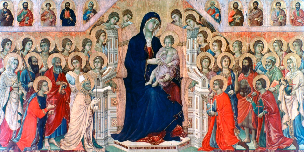 Maestà, Madone avec anges et saints, 1308-1311 - Duccio di Buoninsegna