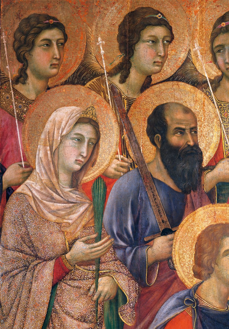 Maestà du Retable de Duccio dans la Cathédrale de Sienne (détail) - Duccio di Buoninsegna