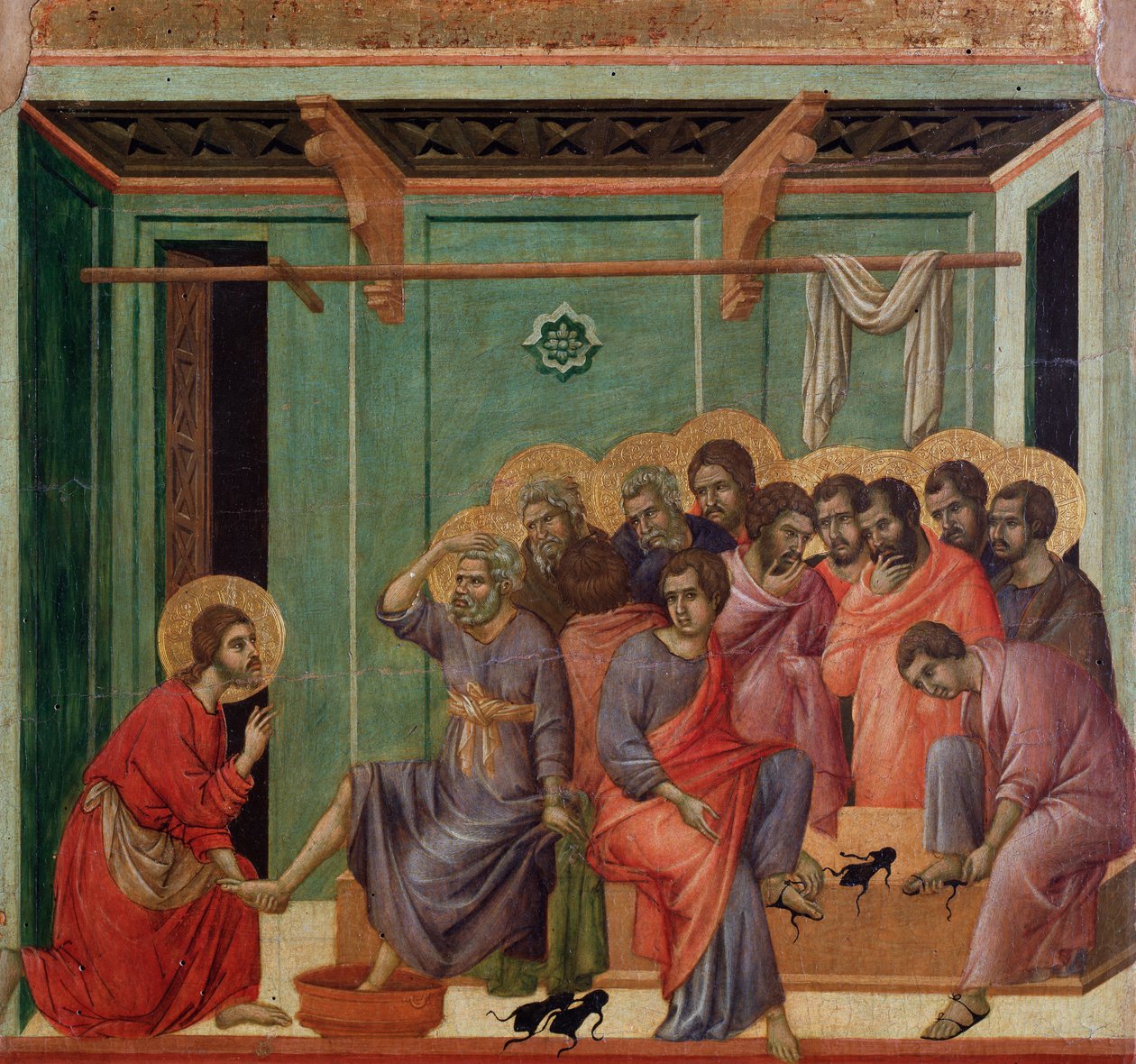 Le Lavement des pieds (détail) - Duccio di Buoninsegna