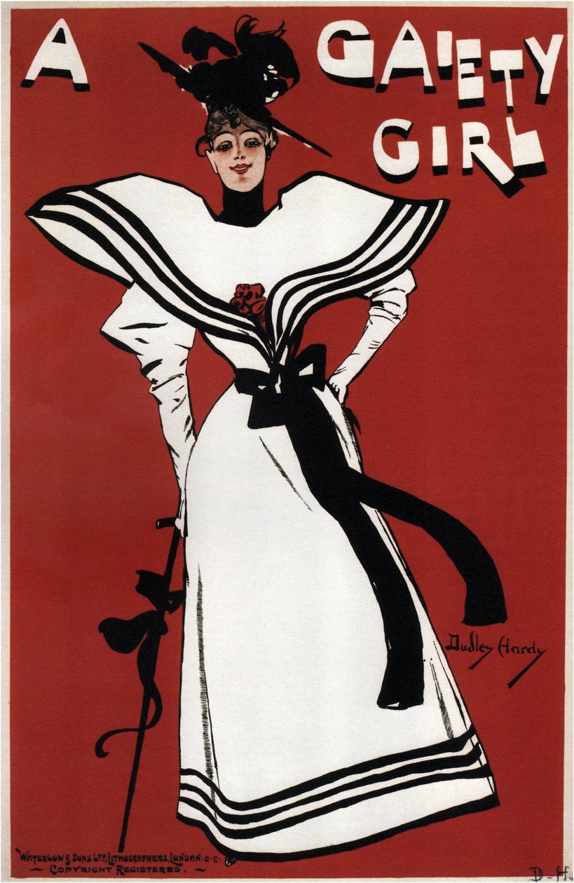 Affiche pour la comédie musicale A Gaiety Girl de Sidney Jones, 1893 - Dudley Hardy