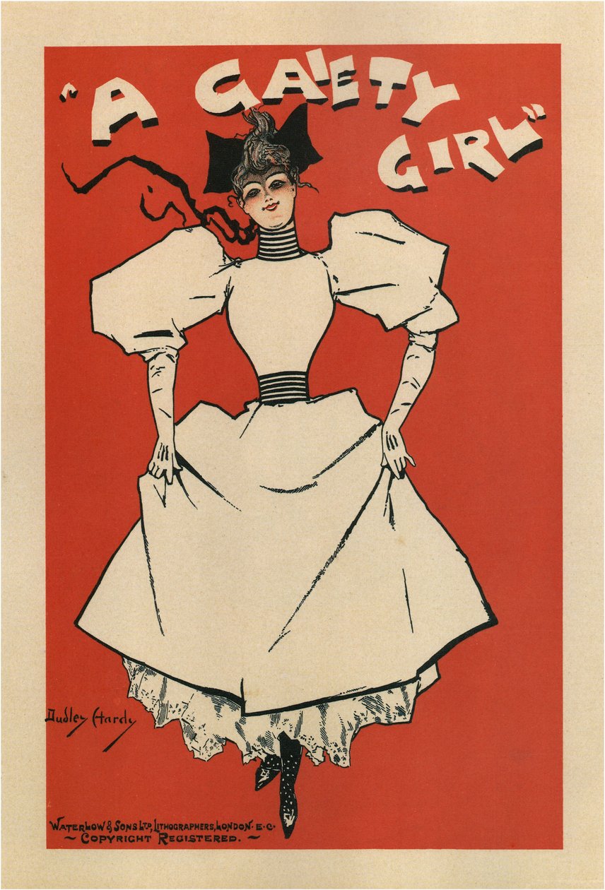 Affiche pour la comédie musicale A Gaiety Girl de Sidney Jones, 1895 - Dudley Hardy