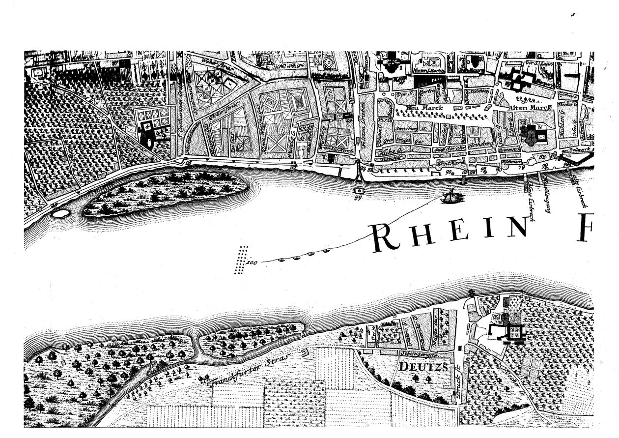 Plan de la ville de Cologne de 1752 - Duhon