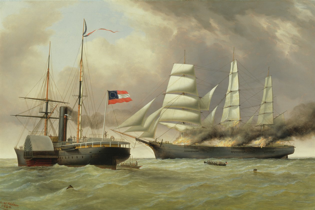 Le C.S.S. Nashville capture et brûle le navire marchand anglais "Harvey Birch". - Duncan Mcfarlane