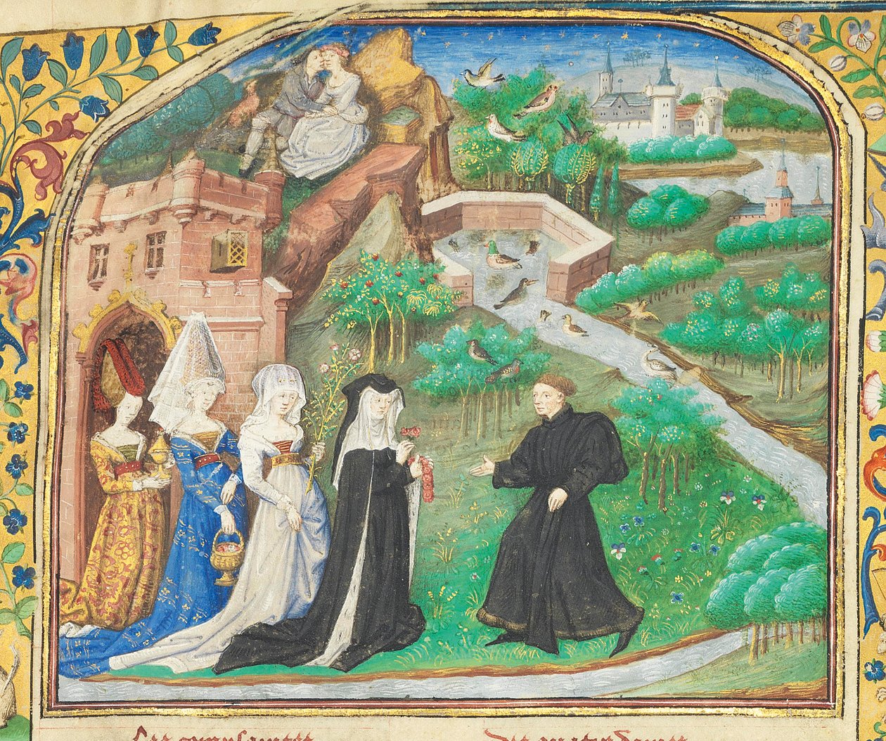 Page de "La Belle Dame Sans Merci" par Alain Chartier, Paris, début du XVe siècle - Dunois Master