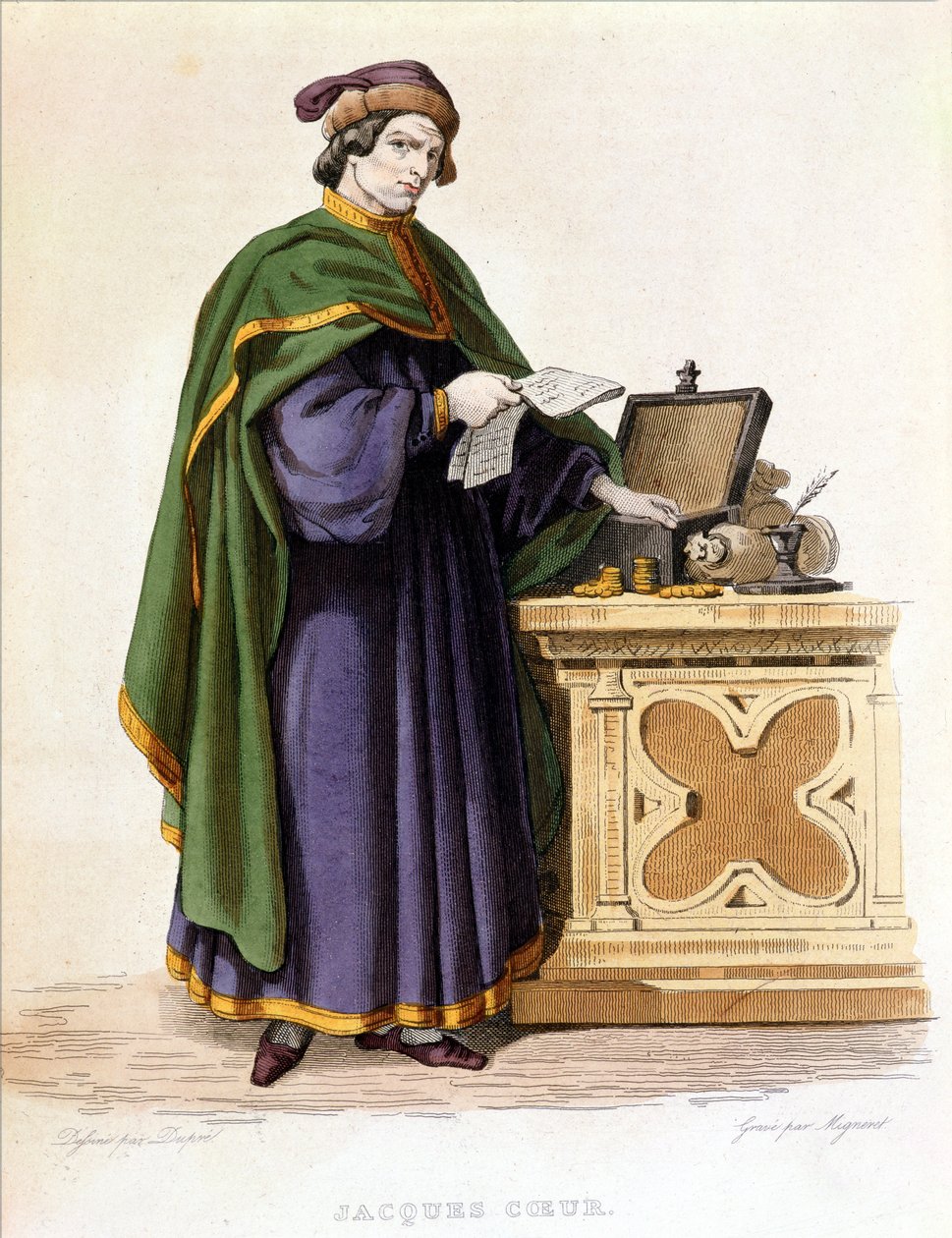 Jacques Cœur (c.1395-1456), gravé par Mignaret d