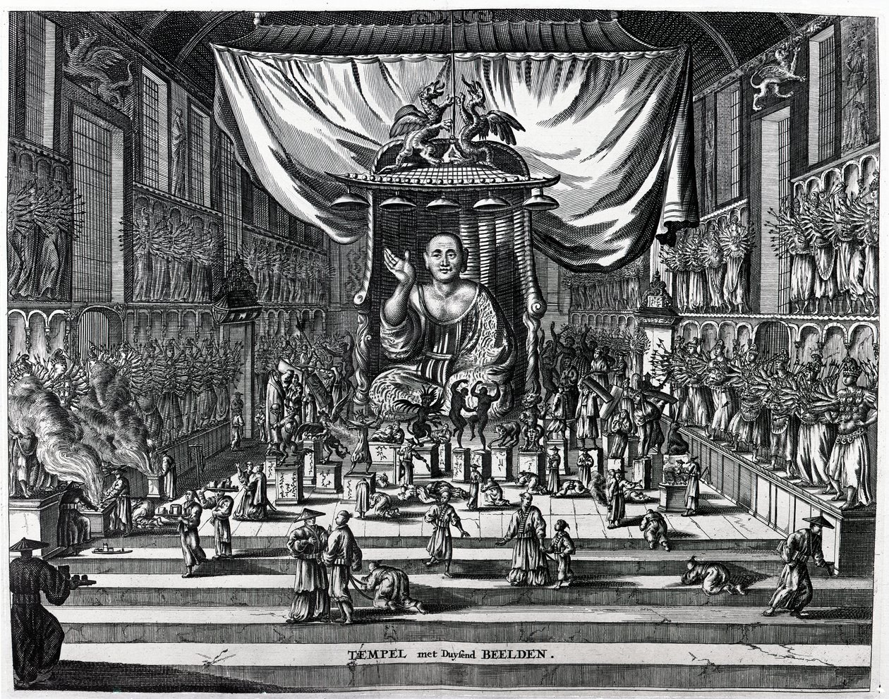 Un temple bouddhiste, illustration de 