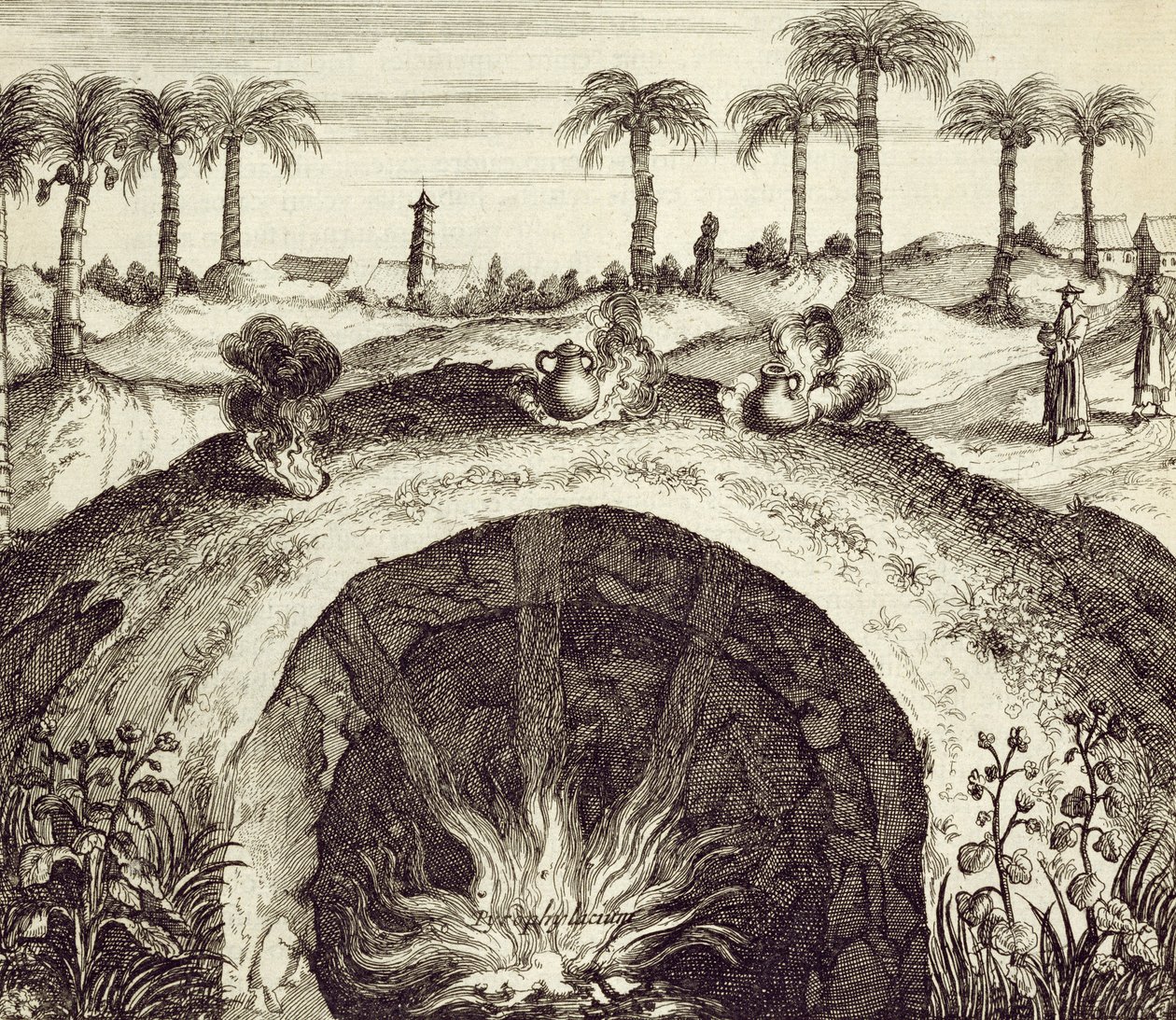 Un cuiseur à vapeur géant souterrain, de China Illustrated par Athanasius Kircher (1601-80) 1667 - Dutch School