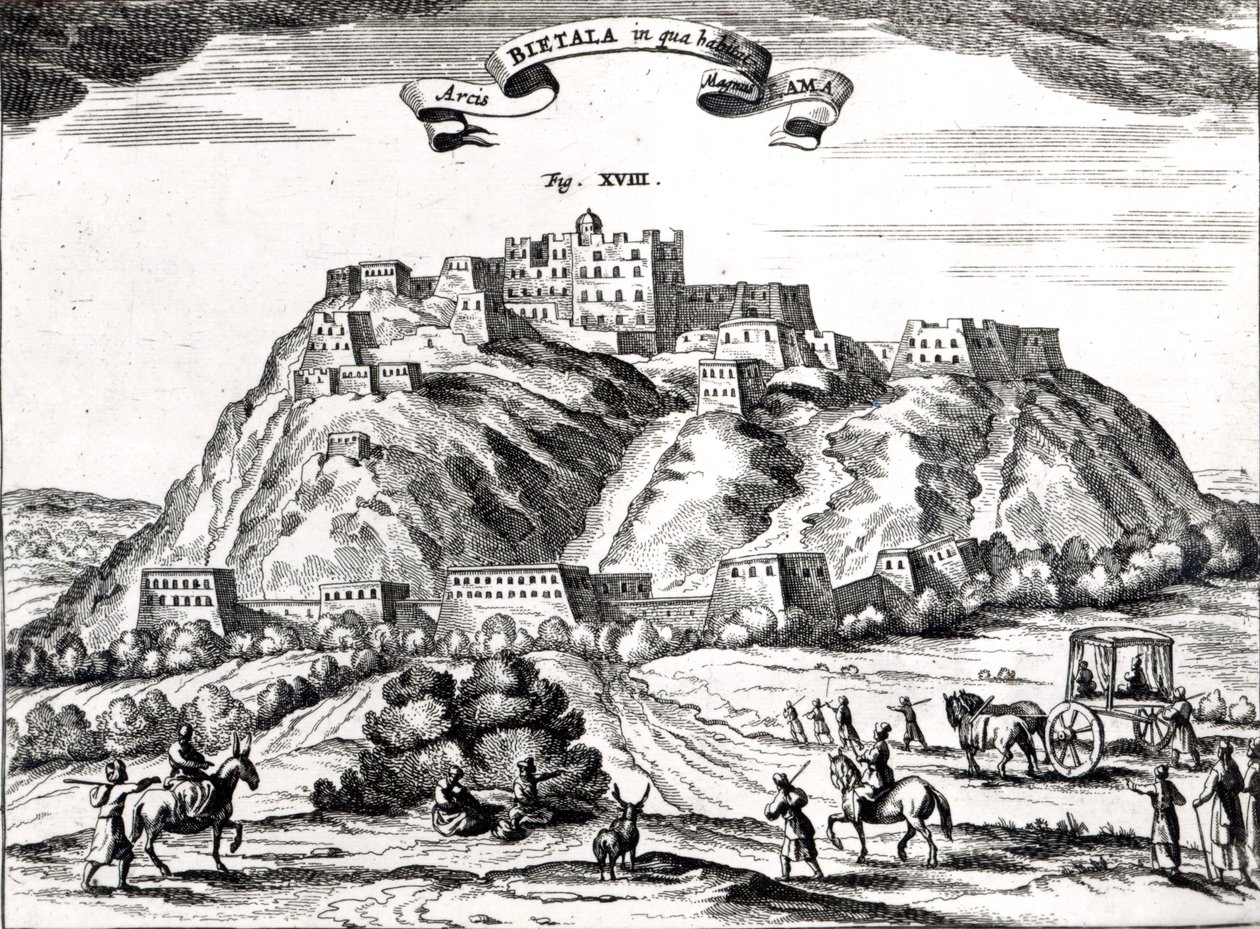 Bietala, forteresse du Grand Lama, Royaume de Lhassa, illustration de 