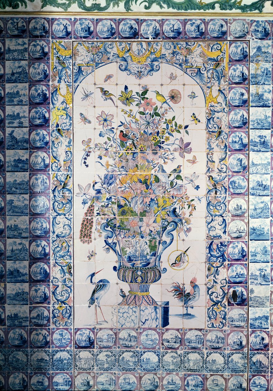 Panneau de carreaux de Delft de la salle de bain - Dutch School