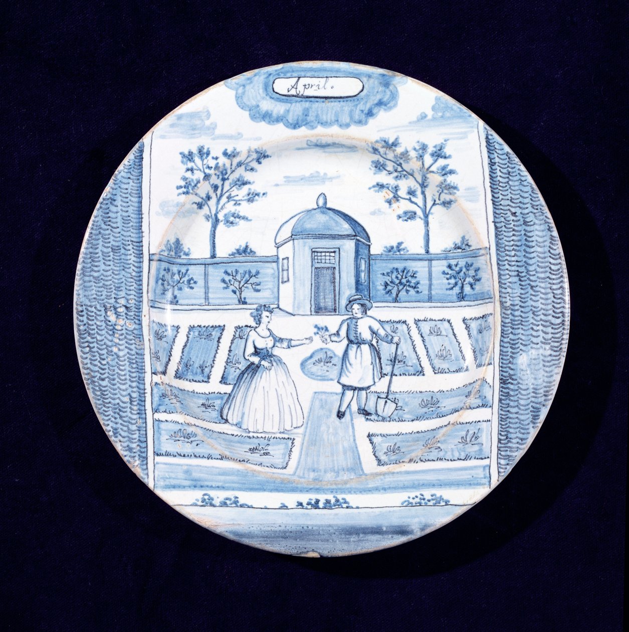 Assiette en faïence de Delft représentant le mois d