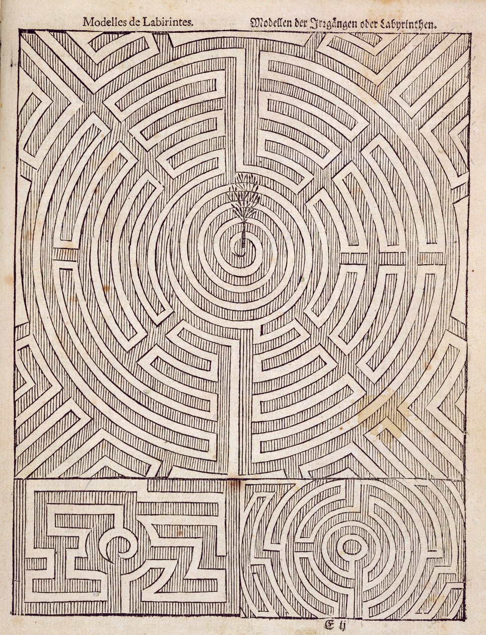 Conceptions pour des labyrinthes, de The Dutch Gardener par Johann van der Groen, publié en 1699 - Dutch School