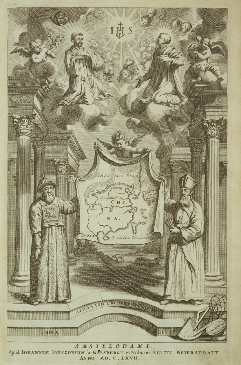 Frontispice de China Illustrated par Athanasius Kircher (1601-80) 1667 - Dutch School