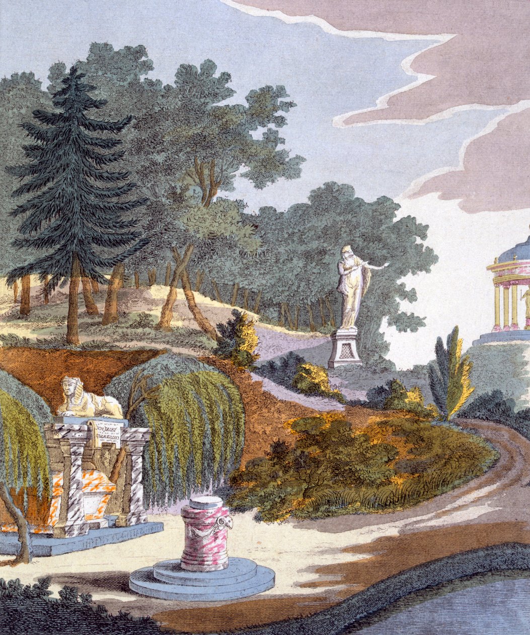 Décorations de jardin, de Magazine of Garden Gems par G. van Laar, publié en 1802 - Dutch School
