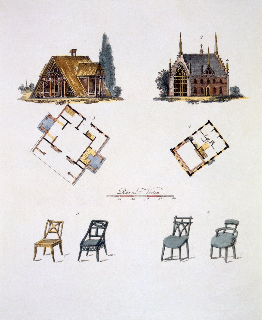 Décorations de jardin, du Magazine of Garden Gems par G. van Laar, publié en 1802 - Dutch School