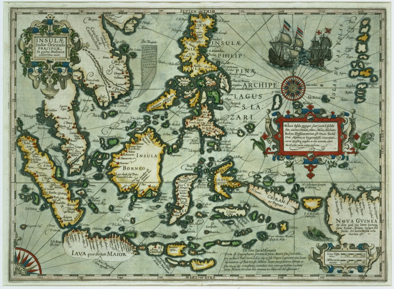 Carte des Indes orientales, pub. 1635 à Amsterdam - Dutch School