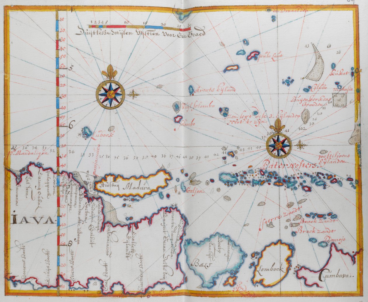 Carte des îles de Java; Madura; Bali et autres îles - Dutch School