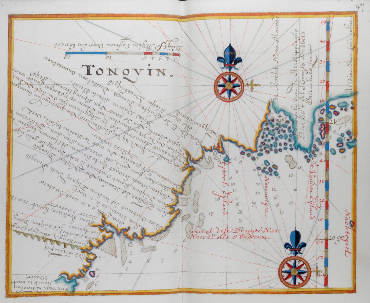 Carte de la côte de la Birmanie - Dutch School