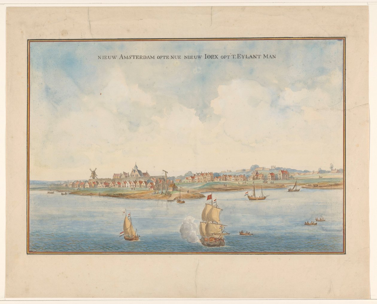 Nouvelle-Amsterdam et Manhattan, vers 1660 - Dutch School