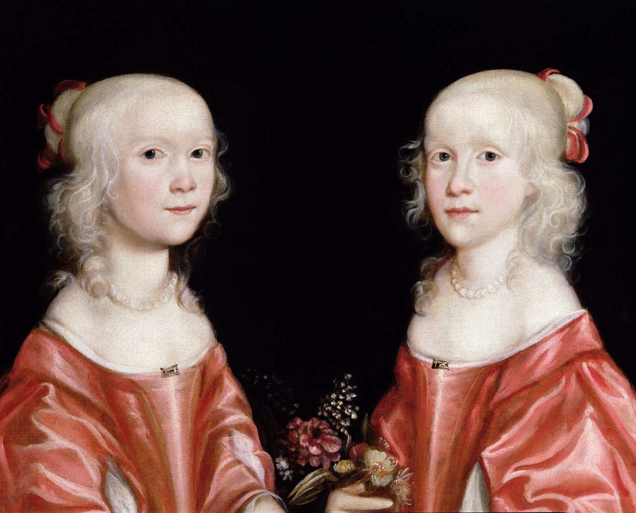 Portrait de sœurs jumelles, vers 1650 - Dutch School