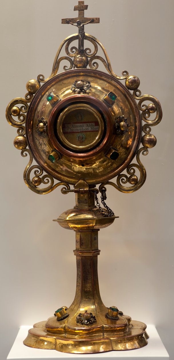 Reliquaire de Saint Antoine, Abbé et Saint Christophe, martyr, fabriqué dans les Pays-Bas méridionaux, 1579, Trésor de la Cathédrale, Cathédrale Saint-Michel et Sainte-Gudule - Dutch School