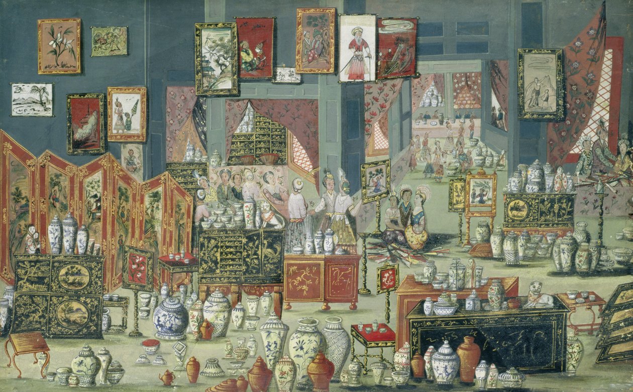 Boutique vendant des produits chinois, 1680-1700 - Dutch School