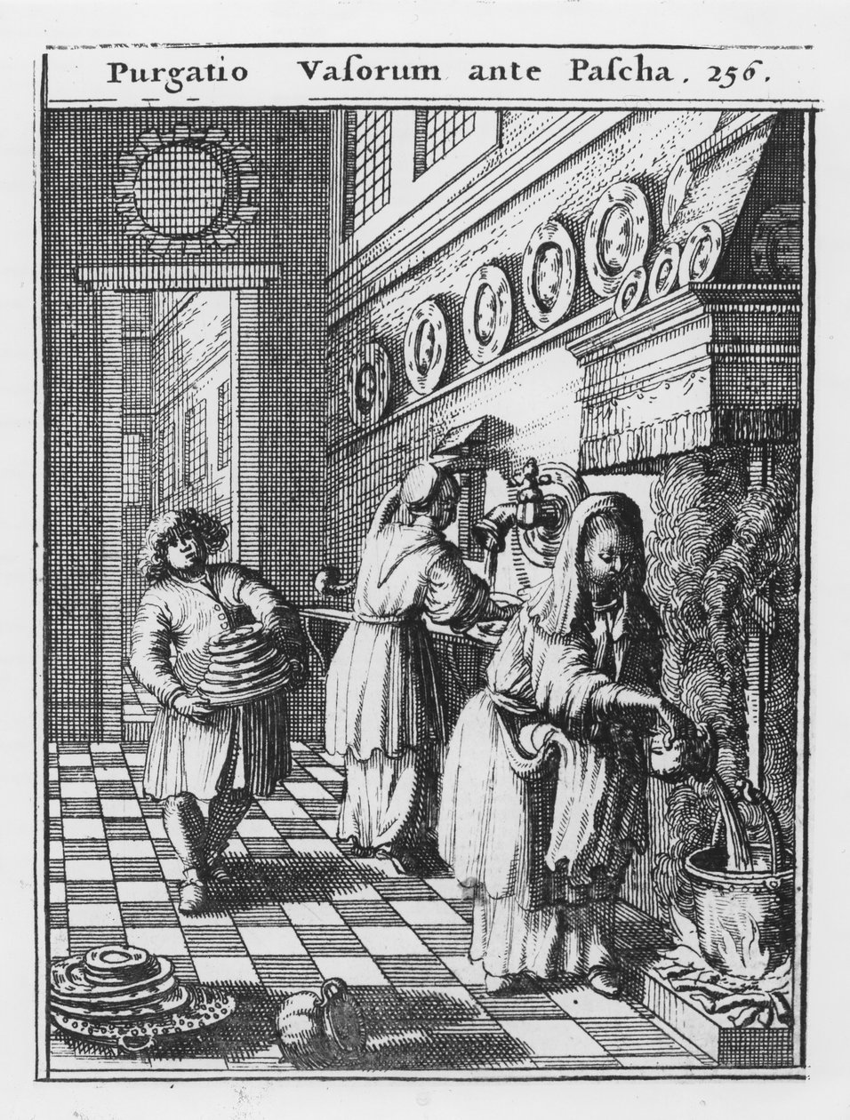 Lavage des ustensiles ménagers avant la Pâque (Purgatio Vasorum ante Pascha), illustration de 