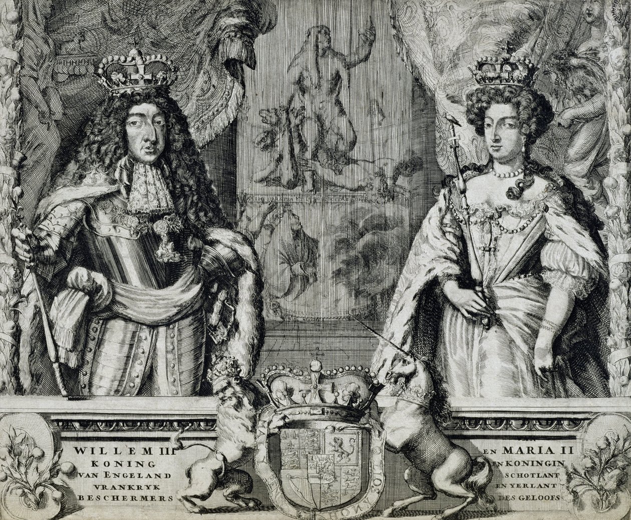 Guillaume III (1650-1702) et Marie II (1662-94), c.1688-94 - Dutch School