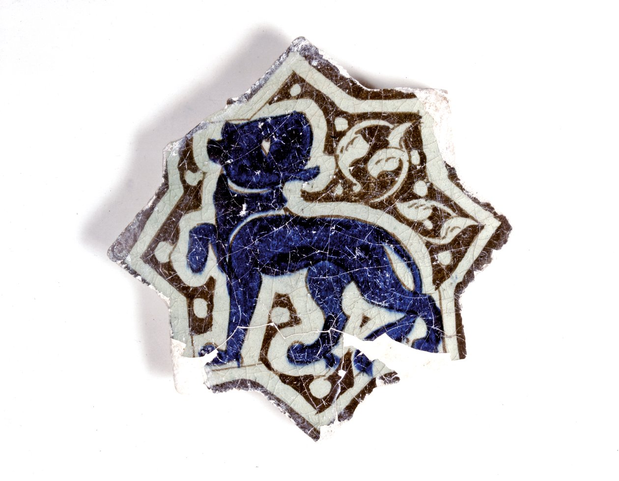 TUILES TURQUES : Tuile étoile à huit branches, première moitié du 13ème siècle - Dynasty Seljuq