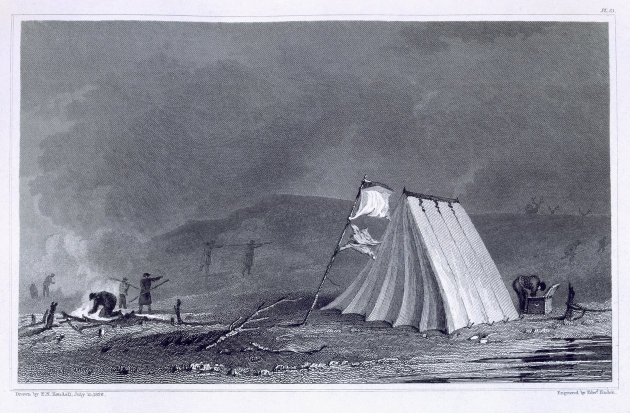 Campement à Browell Cove, 15 juillet 1826, de 