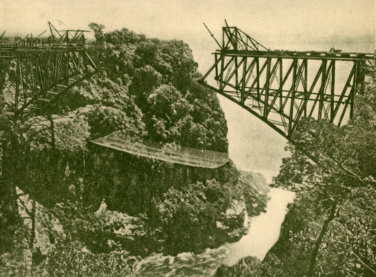 Construction du pont ferroviaire du Zambèze, vers 1930 - ENA