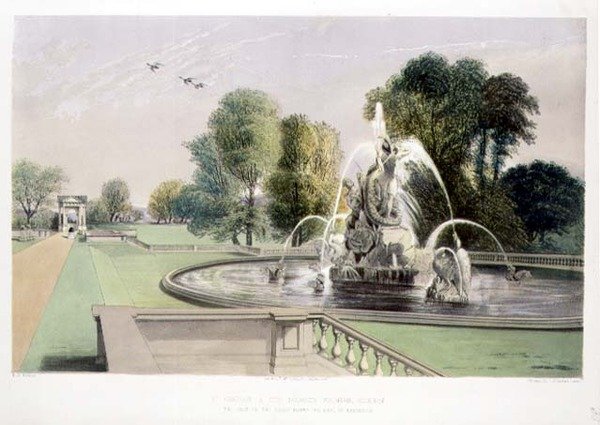 Fontaine Saint-Georges et le Dragon, Holkham (pub. par Thomas McLean) - E. Adveno Brooke