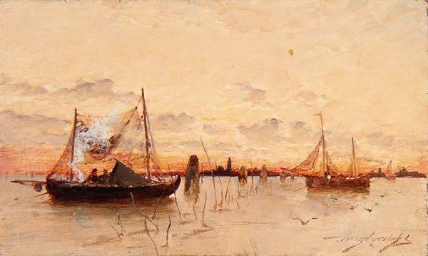 Coucher de soleil sur la lagune - E. Aubrey Hunt