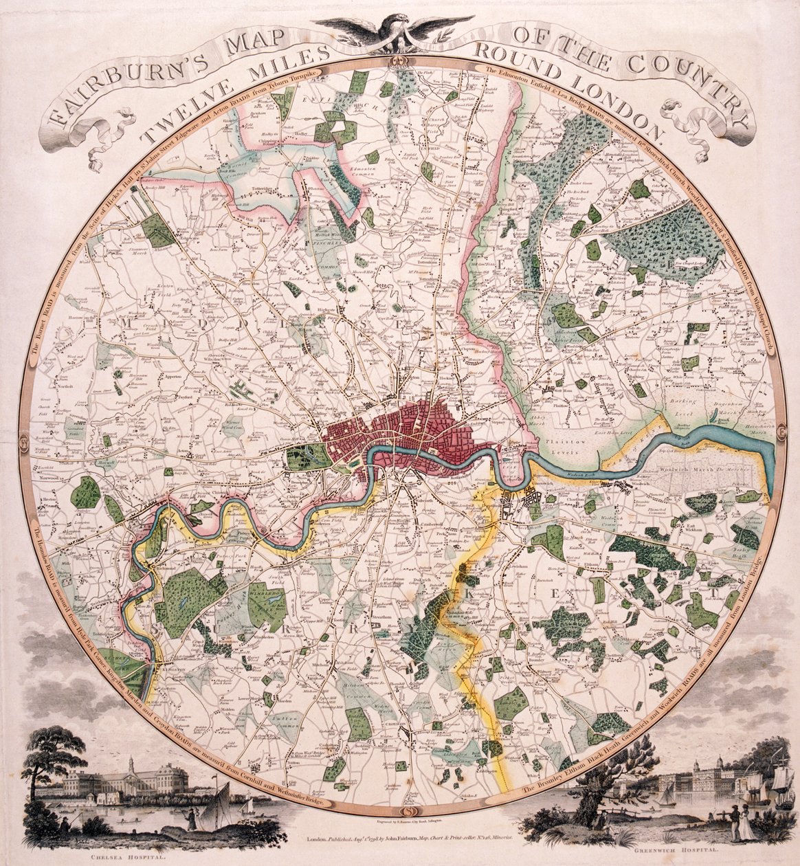 Carte de Londres, 1798 - E Bourne