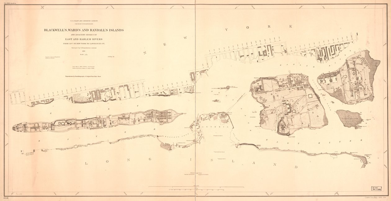 Îles de Blackwell, Ward et Randall et rives adjacentes des rivières East et Harlem de la 51e rue de New York à Lawrence