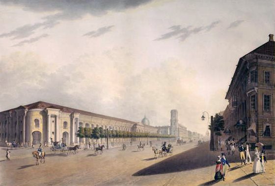 Gostiny Dvor, Saint-Pétersbourg, années 1820 - E. I. Yessakov