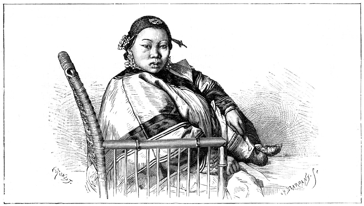 Femme aux pieds bandés, Chine - Etienne Antoine Eugene Ronjat