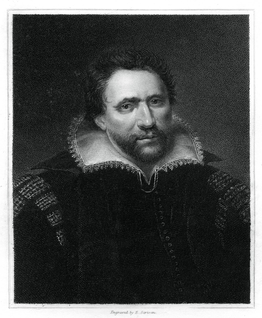 Benjamin Jonson, dramaturge, poète et acteur de la Renaissance anglaise, 1834 - E. Scriven
