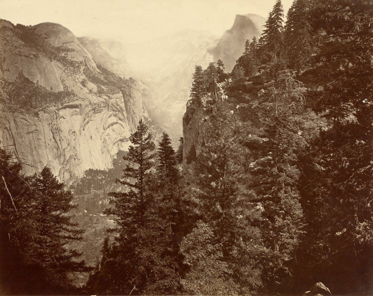 Canyon de Tenaya depuis Union Point, vallée du Yosemite, 1872 - Eadweard Muybridge