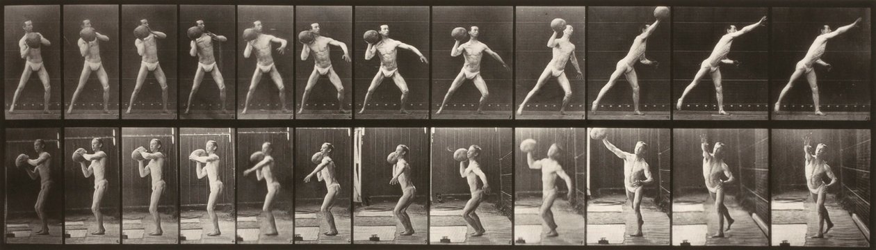 Locomotion animale (planche 319) (Homme lançant une balle) - Eadweard Muybridge
