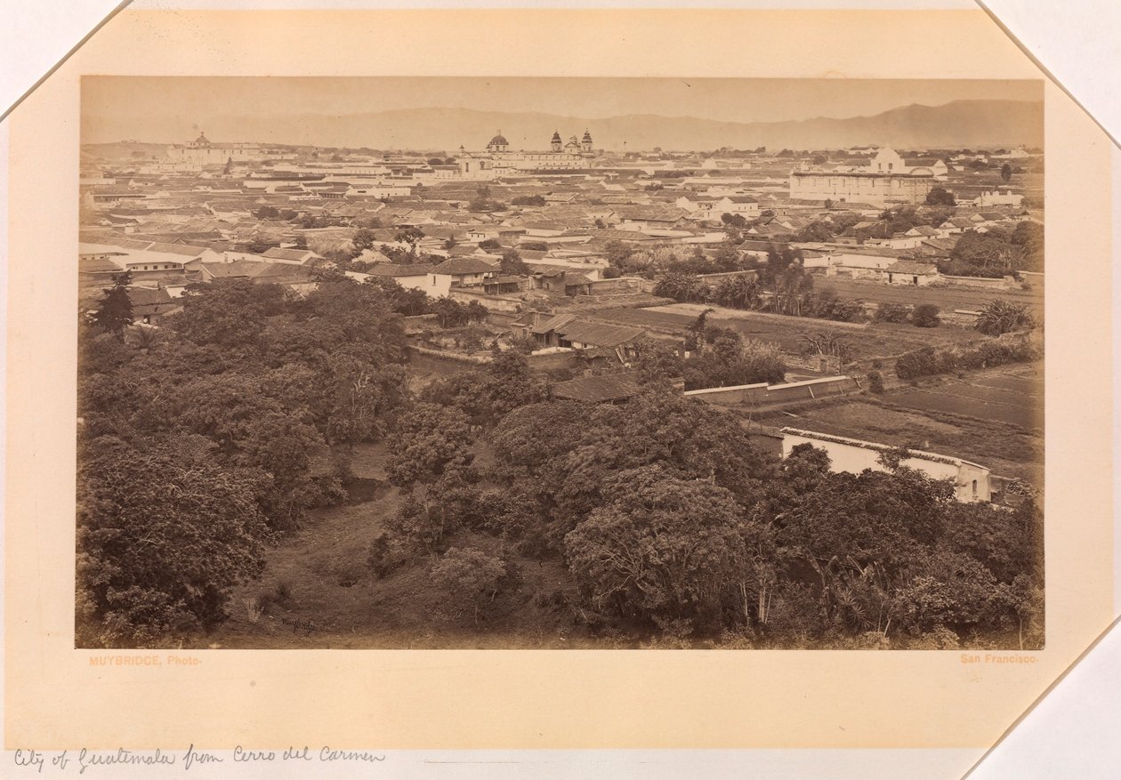 Ville de Guatemala depuis le Cerro del Carmen, Guatemala - Eadweard Muybridge