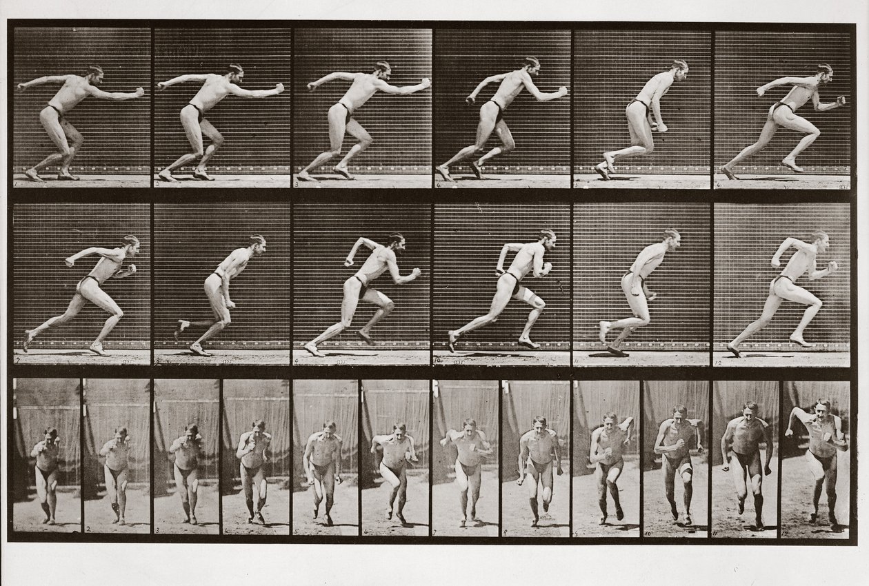 Homme courant, Planche 59 de Animal Locomotion, 1887 - Eadweard Muybridge