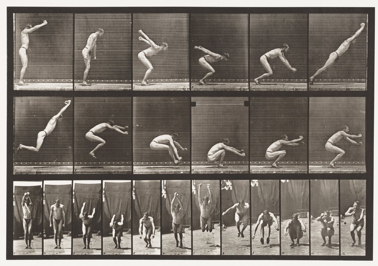Planche 163. Sauter; Saut en longueur debout - Eadweard Muybridge