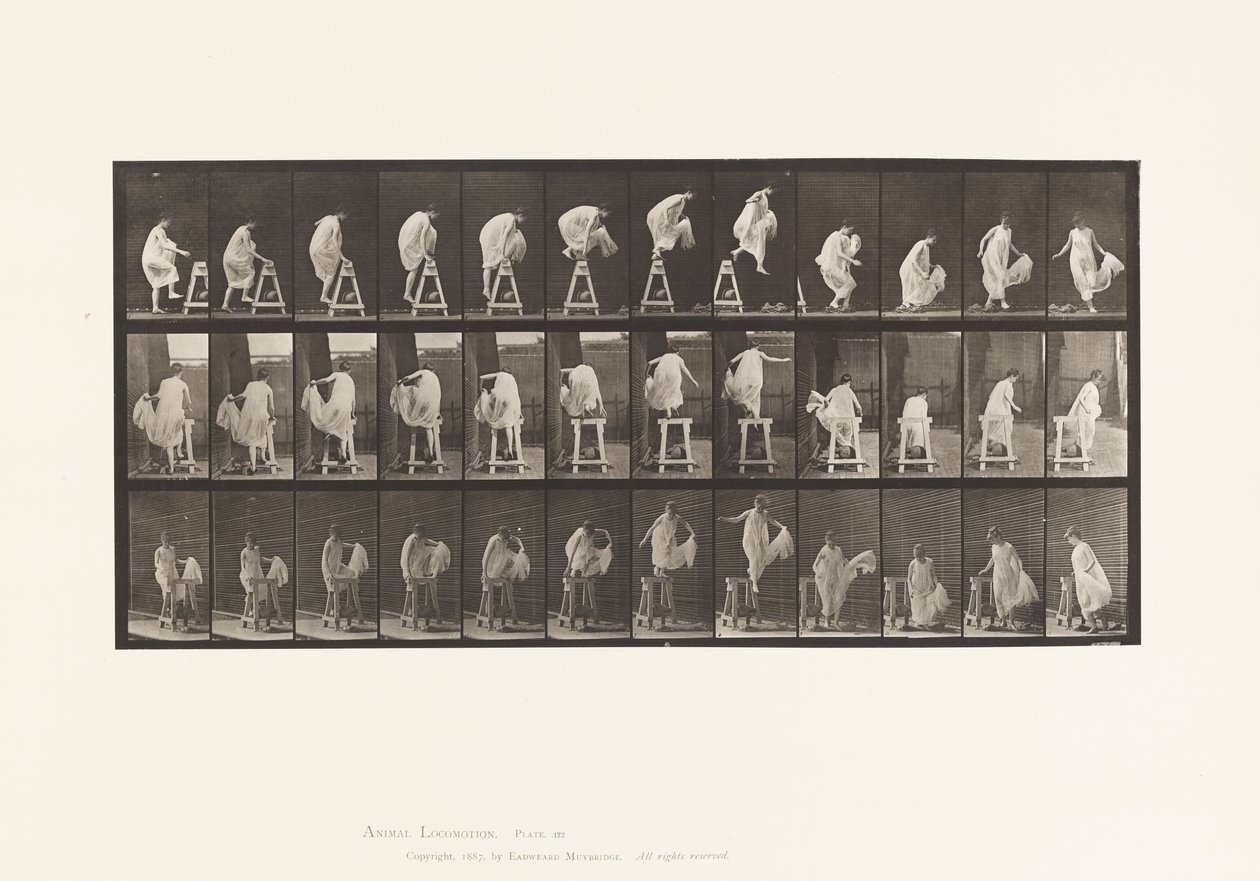 Monter sur un Chevalet; Sauter en Bas, Tourner, 1885 - Eadweard Muybridge