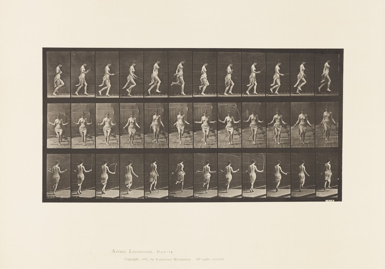 Courir et Sauter avec une Corde à Sauter, 1885 - Eadweard Muybridge