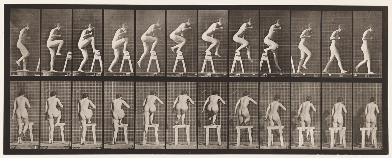 Planche 178. Marcher sur et par-dessus un tréteau - Eadweard Muybridge