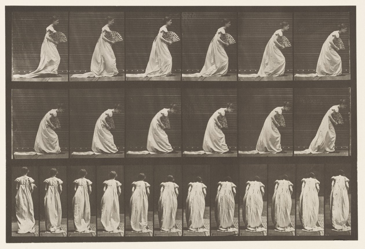 Planche 199. Révérence, éventail dans la main droite - Eadweard Muybridge